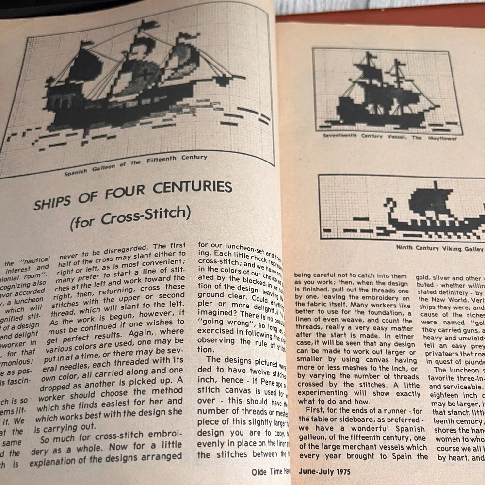 Olde Time Needlework Patterns Magazine July 1975 Vintage Crochet Knitting